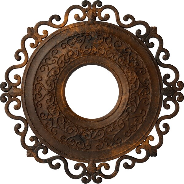 Ekena Millwork Orrington Ceiling Medallion (Fits Canopies up to 6 1/4"), 22"OD x 6 1/4"ID x 1 3/4"P, Rust CM22ORRUS - main